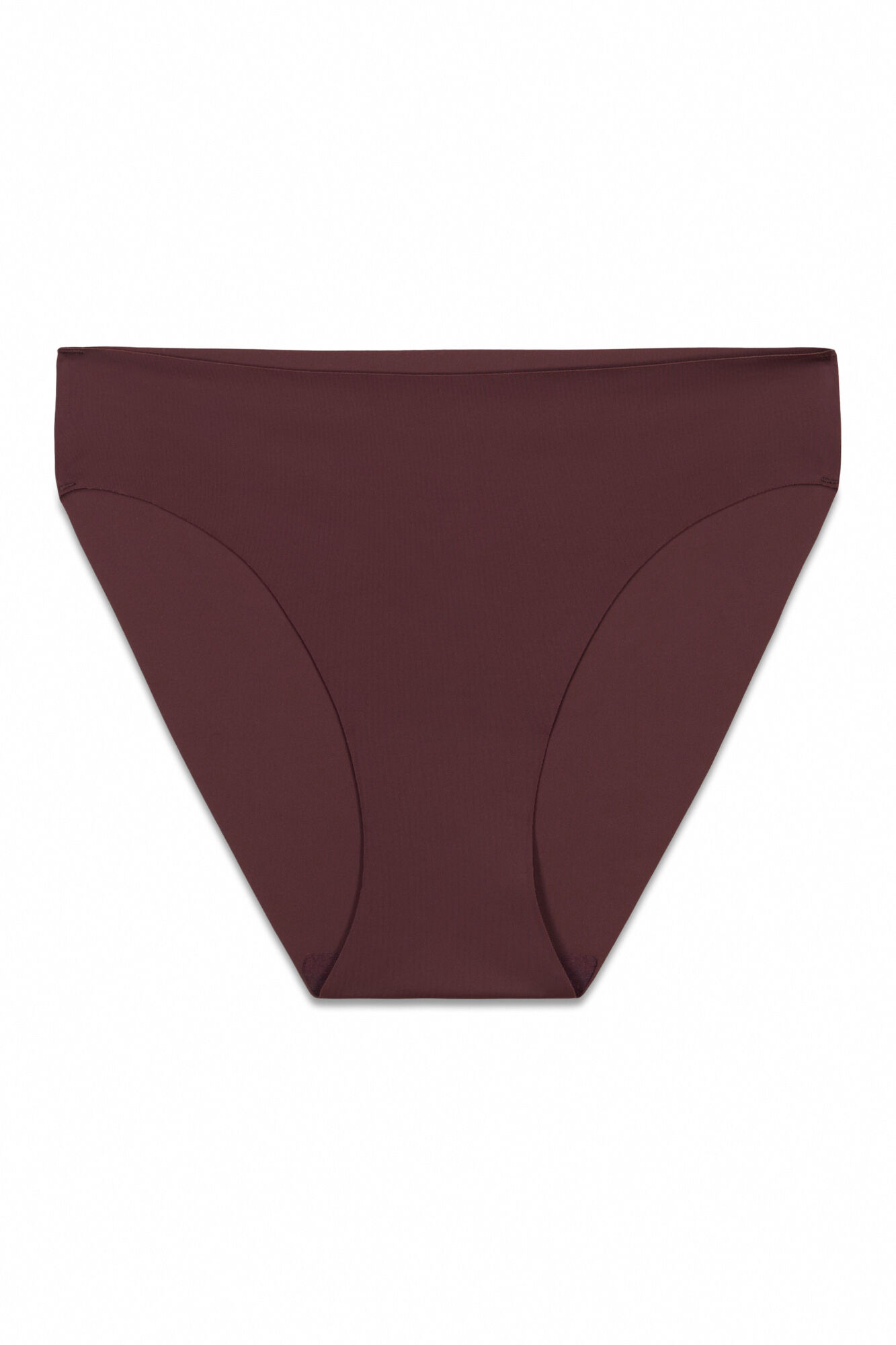 Women'secret Panty cl&aacute;sica sin costuras de microfibra granate caf&eacute;