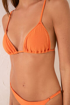 Womensecret Top de bikini triangular de color rosa brillante naranja