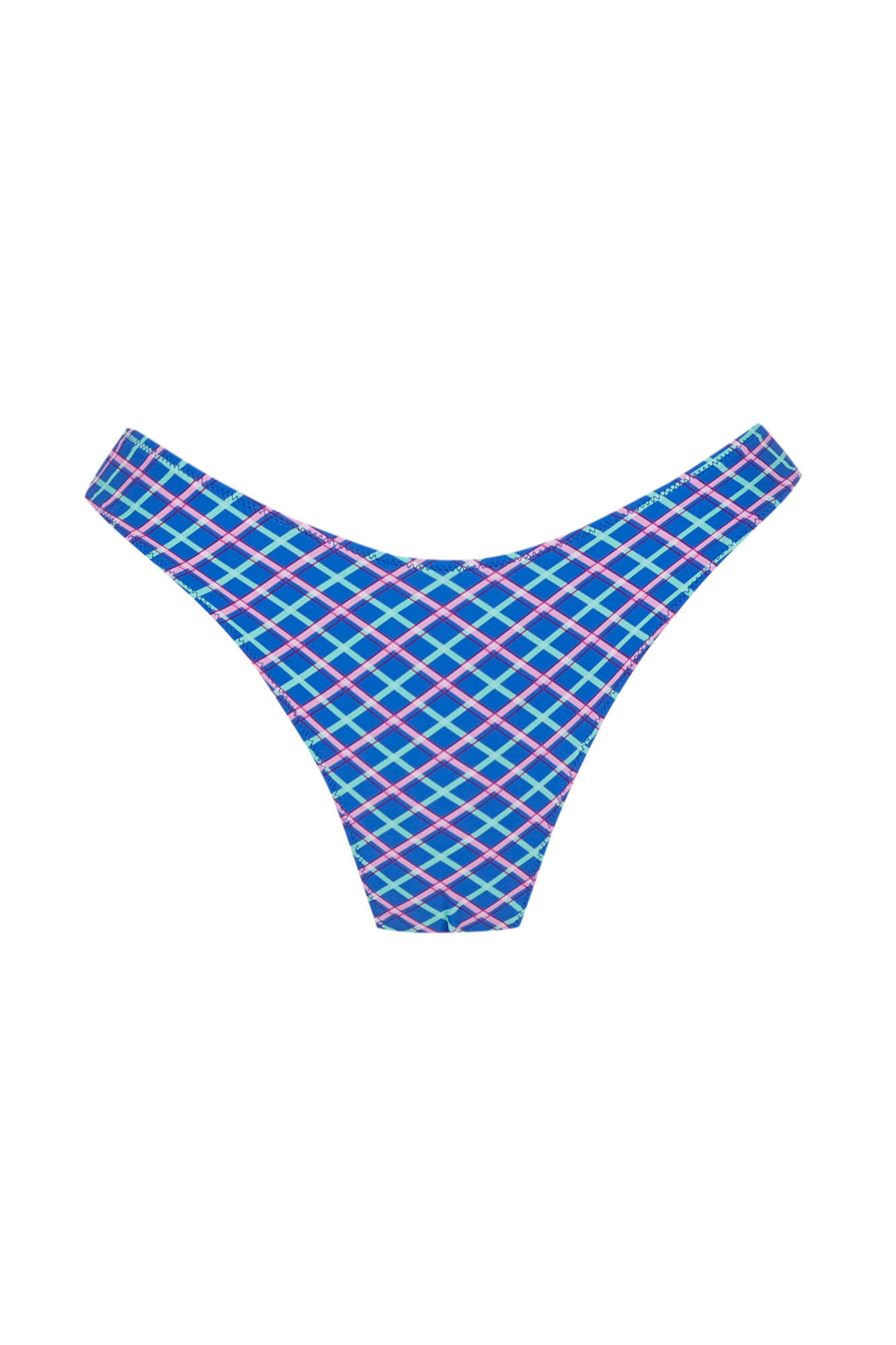 Women'secret Panty de bikini brasile&ntilde;o efecto U a cuadros azul estampado