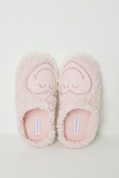 Womensecret Pantufla borreguito Smiley rosa