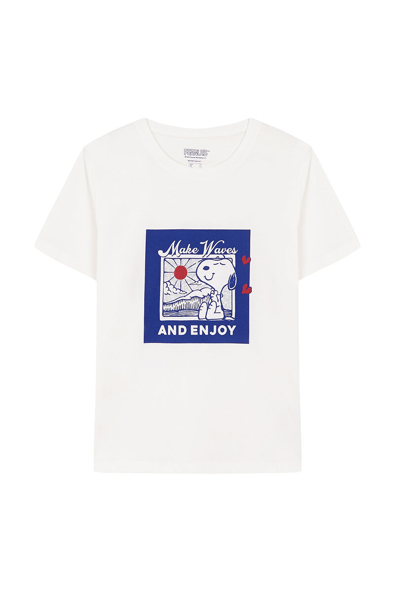 Women'secret Playera 100% algod&oacute;n gris Snoopy  gris