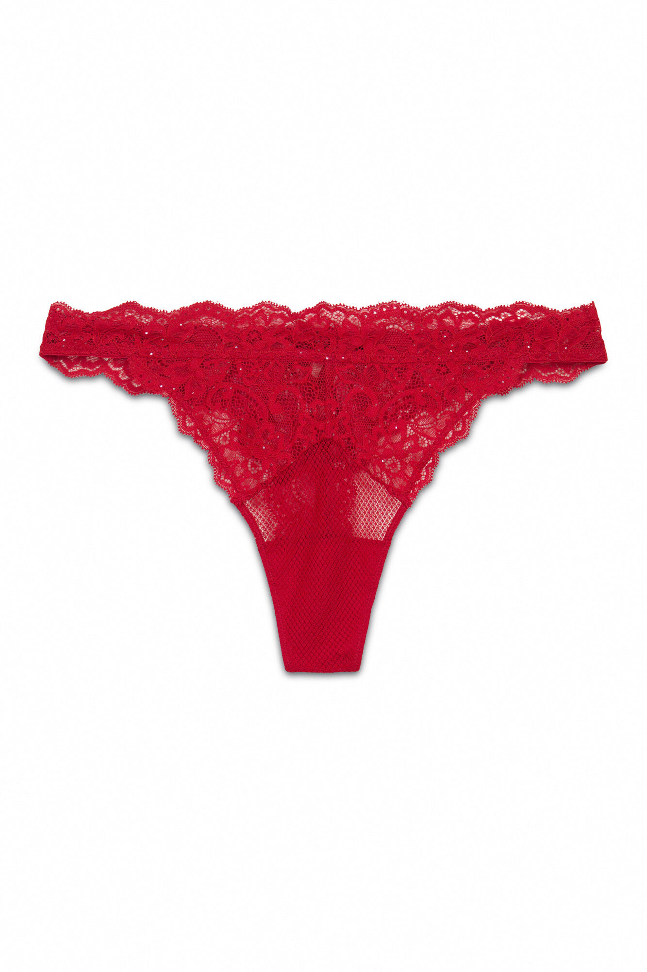 Women'secret Tanga encaje rojo brillante rojo