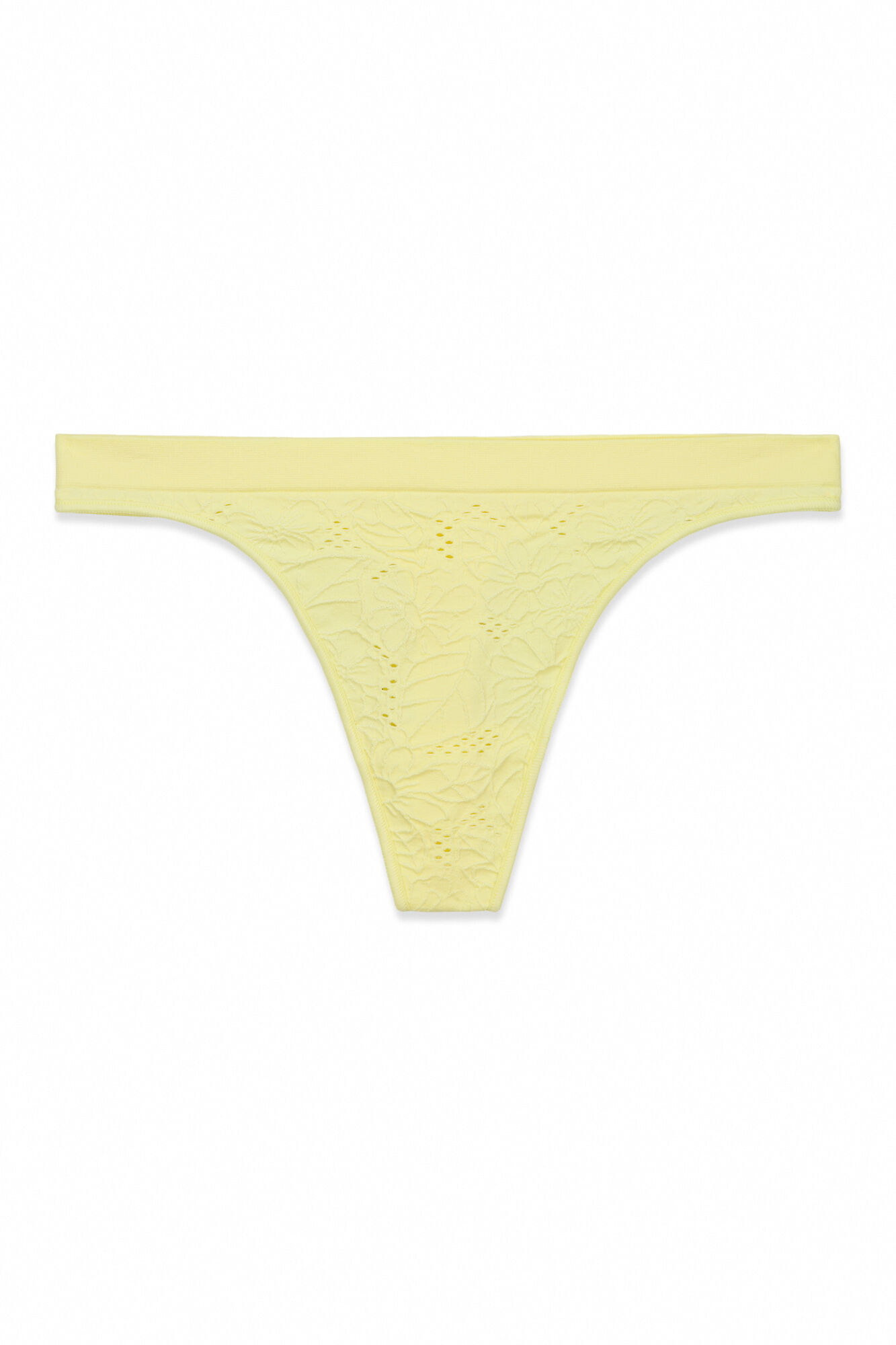 HI&BYE Tanga sin costuras floral amarilla amarillo