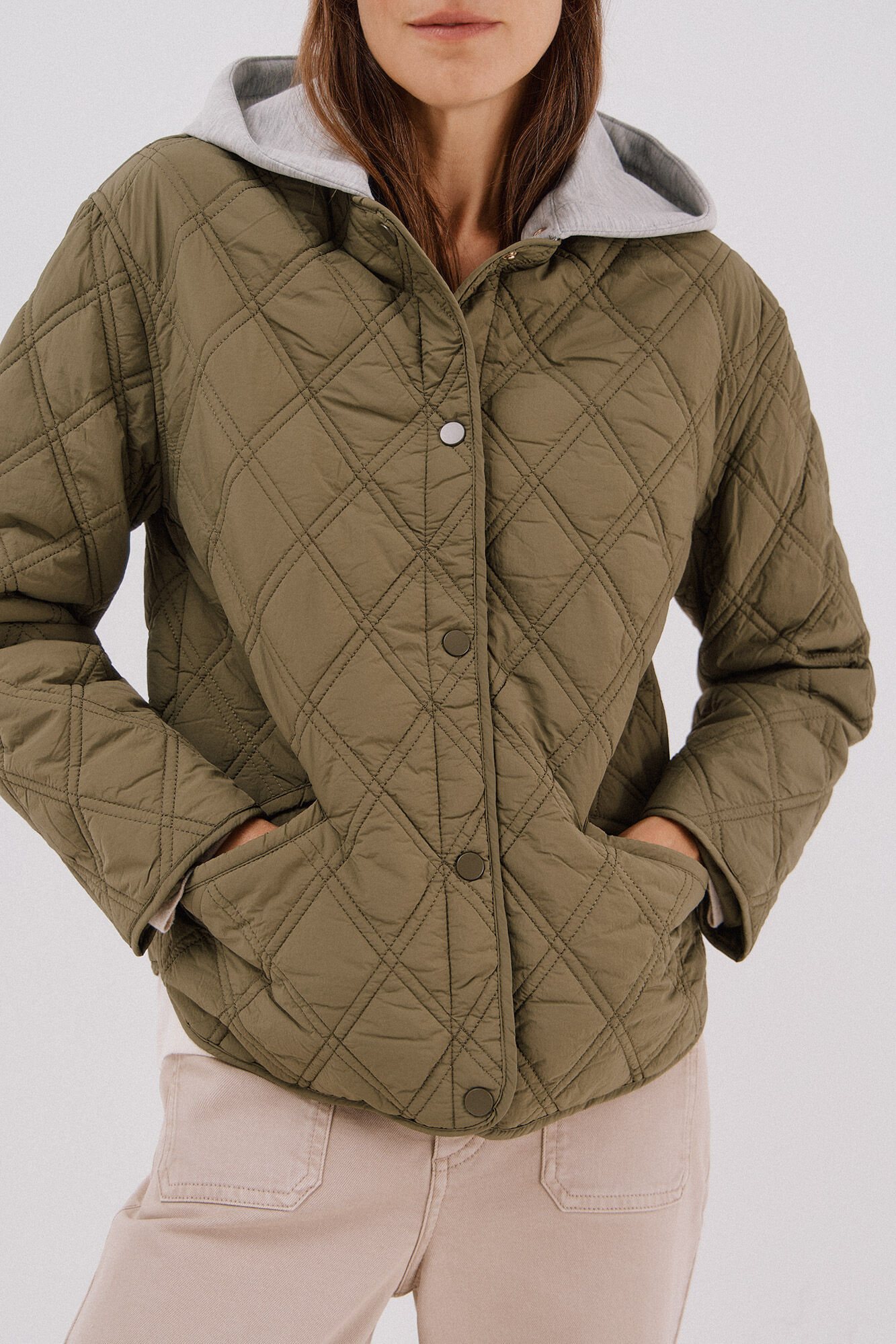 Anorak corto capucha sudadera Abrigos para mujer Springfield-MX