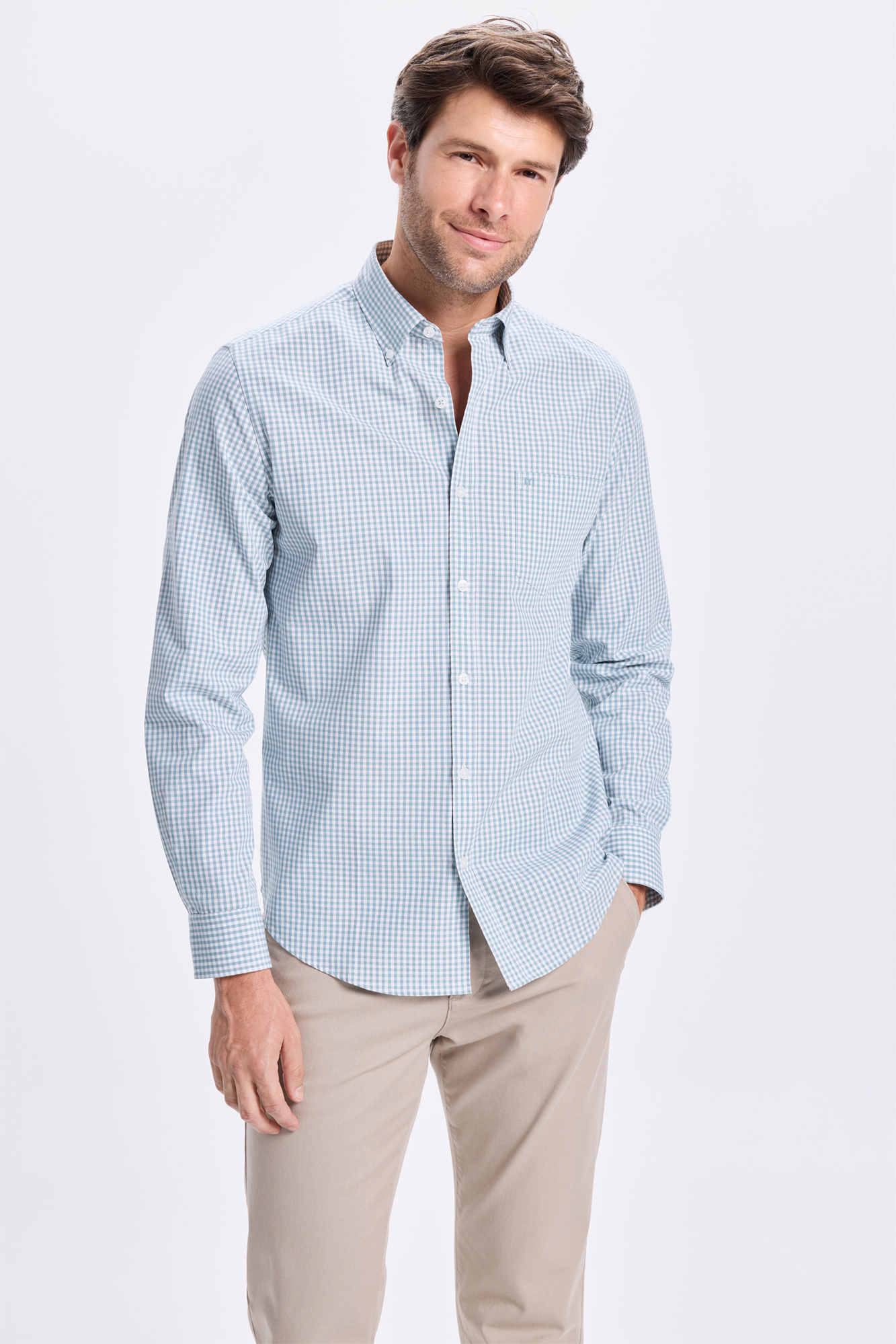 Camicia Springfield Uomo A Quadri - Maniche Lunghe - Sarga - Casual Formale - 2