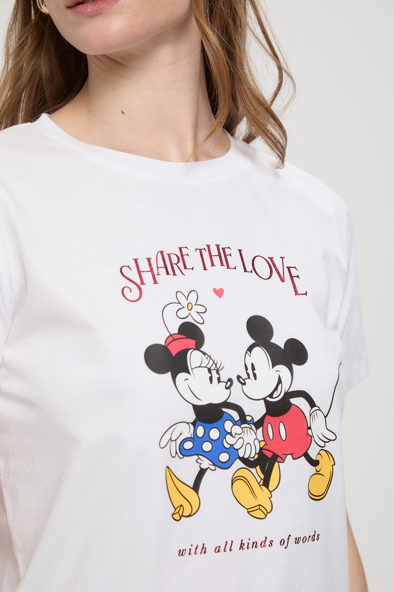 Camiseta licencia Mickey y Minnie Mouse manga corta