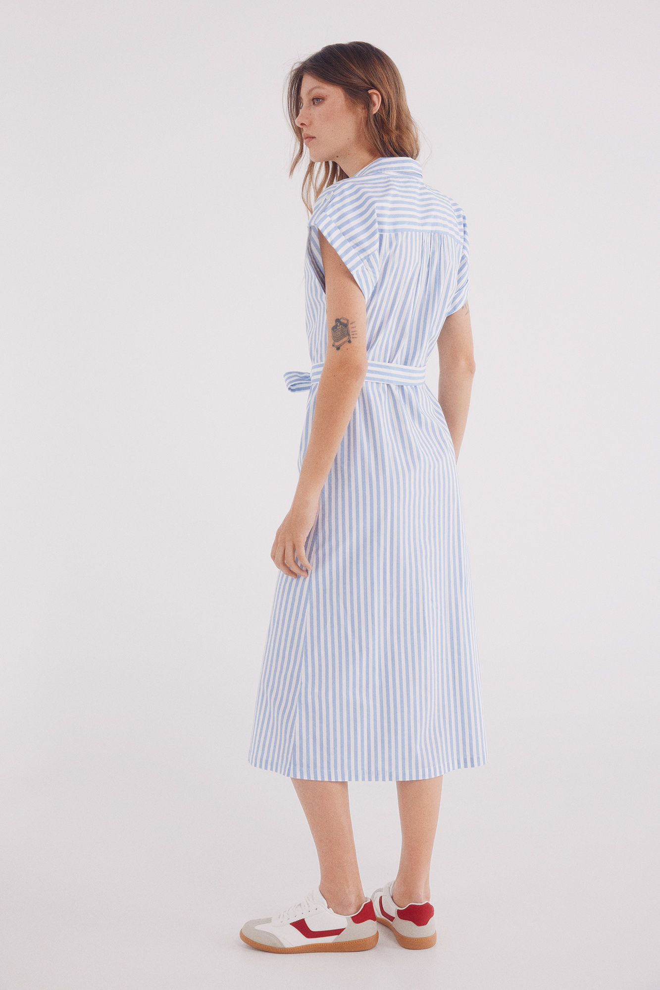 Vestidos Ibicencos Mujer Blanco Top Punto Rayas Playeras Para