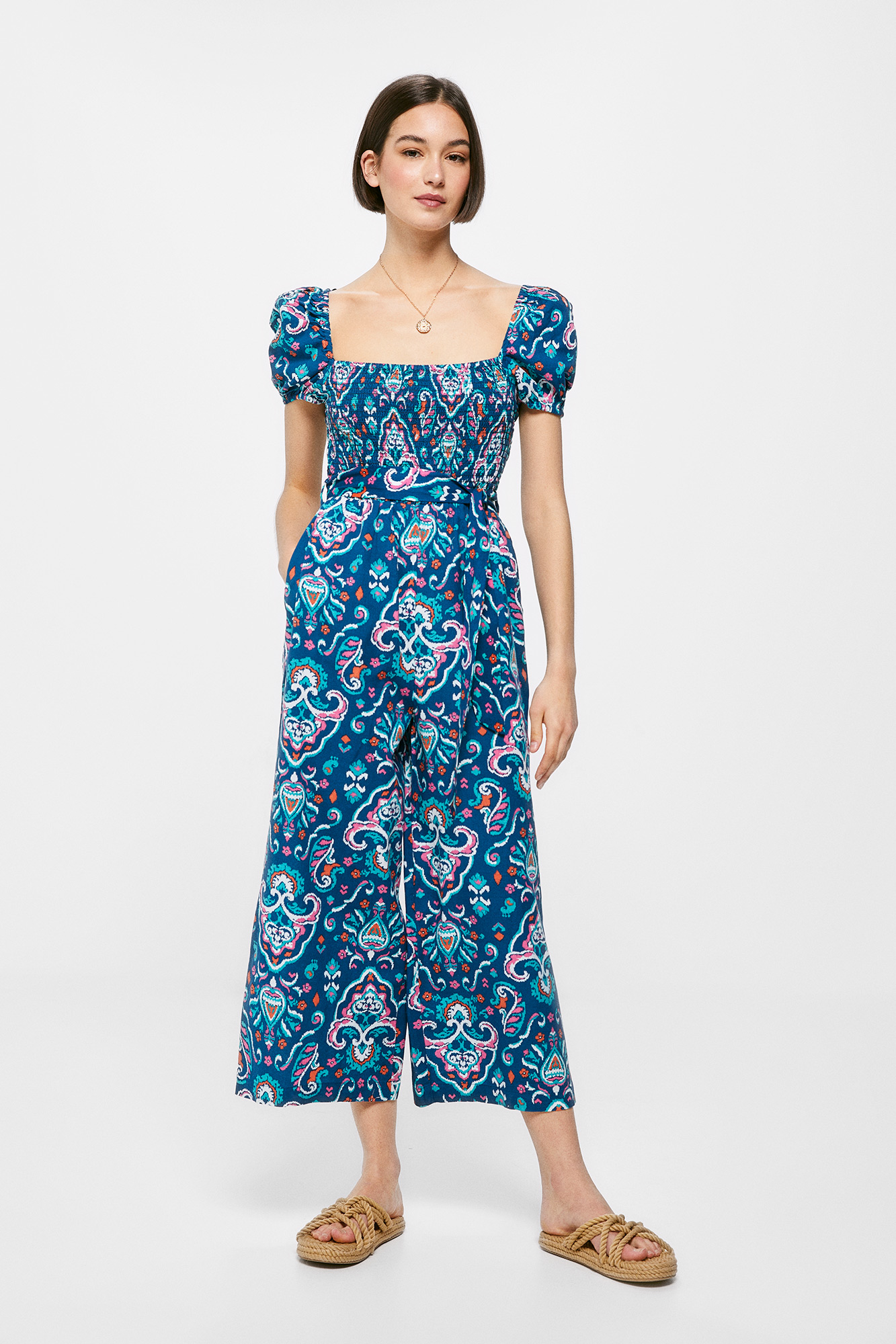 Monos De Fiesta Mujer Springfield Mono Largo Tirantes Lino