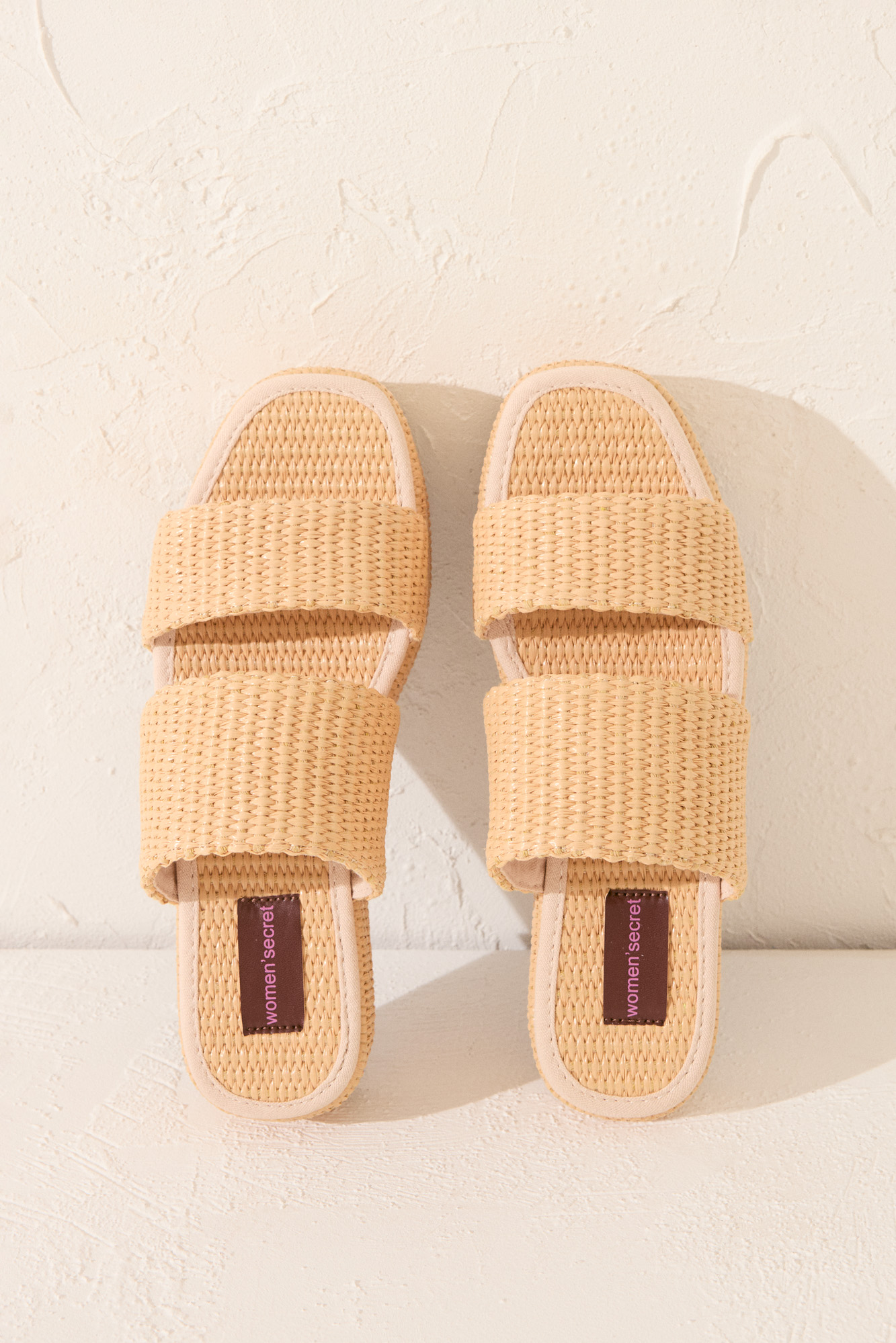 Chanclas de plataforma de rafia NATURAL