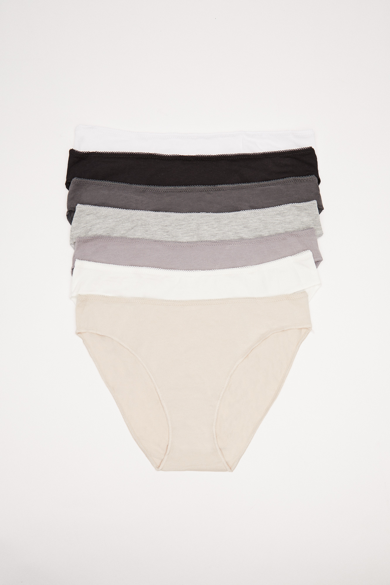 Pack 7 panties clásicos algodón multicolor neutro Panties para mujer